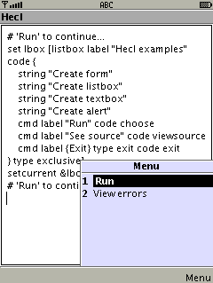 Hecl code on cell phone